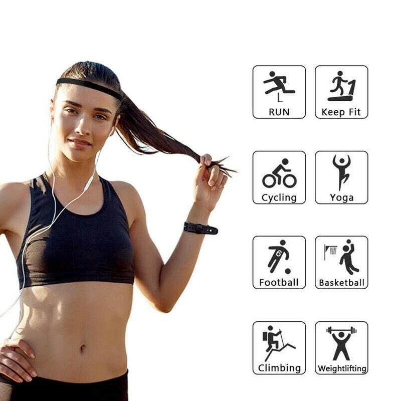 1Pcs Vrouwen Sport Haarband Yoga Hoofdband Transpiratie Fitness Anti-Slip Voor Vrouwen Running Zweetband Elastische Mannen haar A9F5