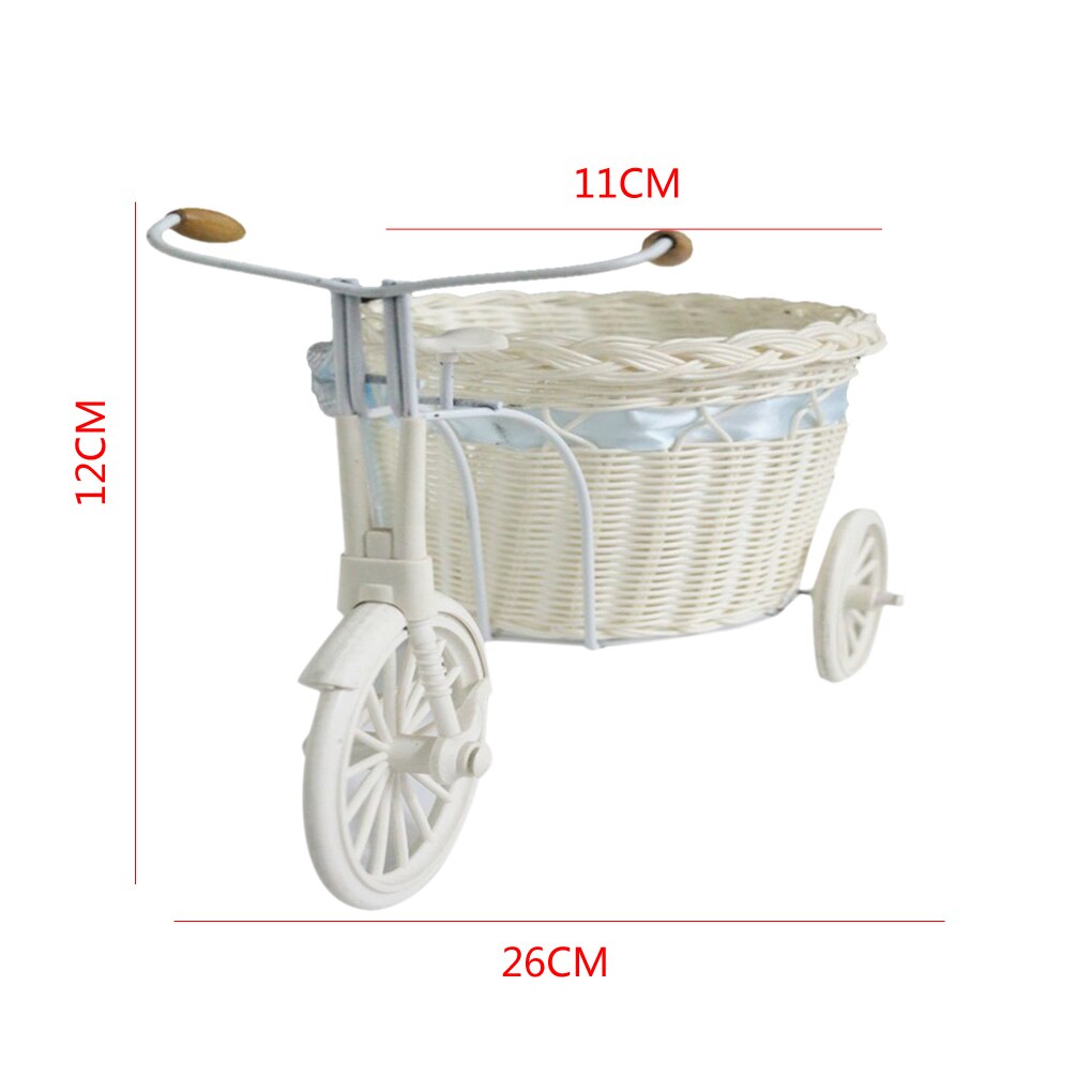 1pcs Rattan bicycle Storage Basket Flower Vase Plant Stand Holder Bike Organizer Flower Basket Pot