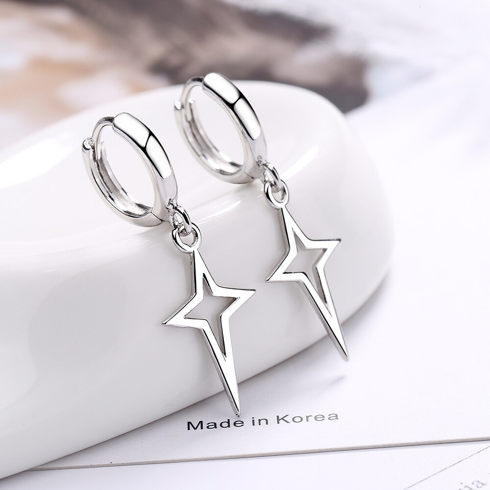 NEHZY-pendientes largos de Plata de Ley 925 para mujer, joyería de , Estrella de Plata tailandesa negra, Simple, Retro, borla: 499