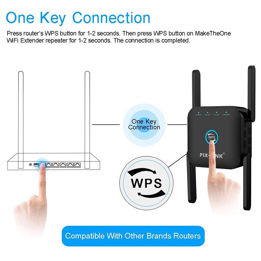 PIXLINK LV-AC24 bezprzewodowy 5G 2.4Ghz wzmacniacz sygnału WiFi Extender 1200Mbps wzmacniacz Wi-Fi 802.11N daleki zasięg AP wzmacniacz sygnału