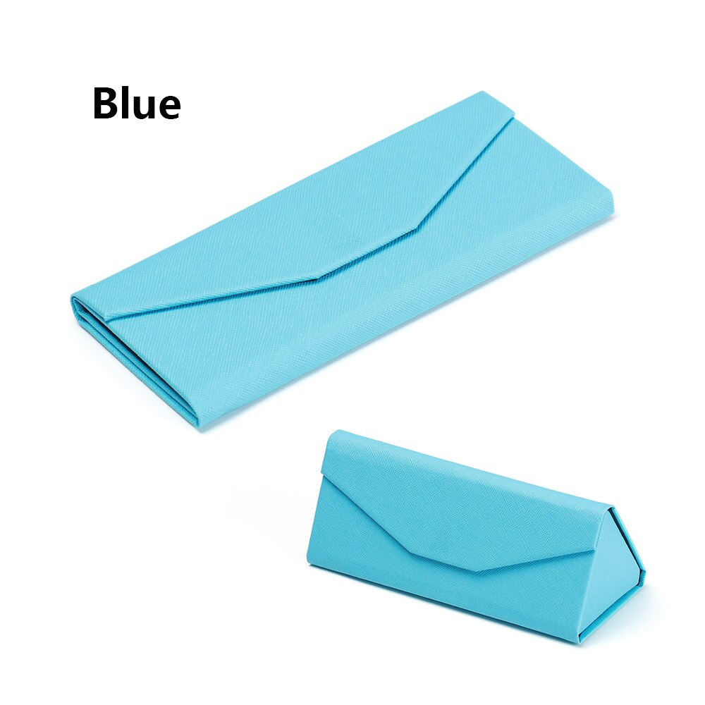 Neue Heiße Dreieck Gläser Kasten Süssigkeit Farbe Klapp Sonnenbrille fallen PU Wasserdichte Starke Magnet Brillen Schutz Organizer: Stil1 Blau
