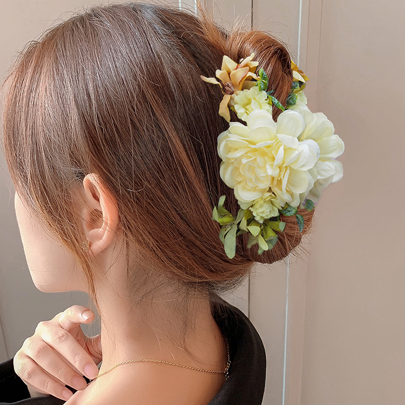 Haimeikang, pinza para el pelo de flores de gran tamaño, garras, cangrejo para el pelo, pasadores gruesos, horquillas, accesorios para el cabello de de verano para mujer