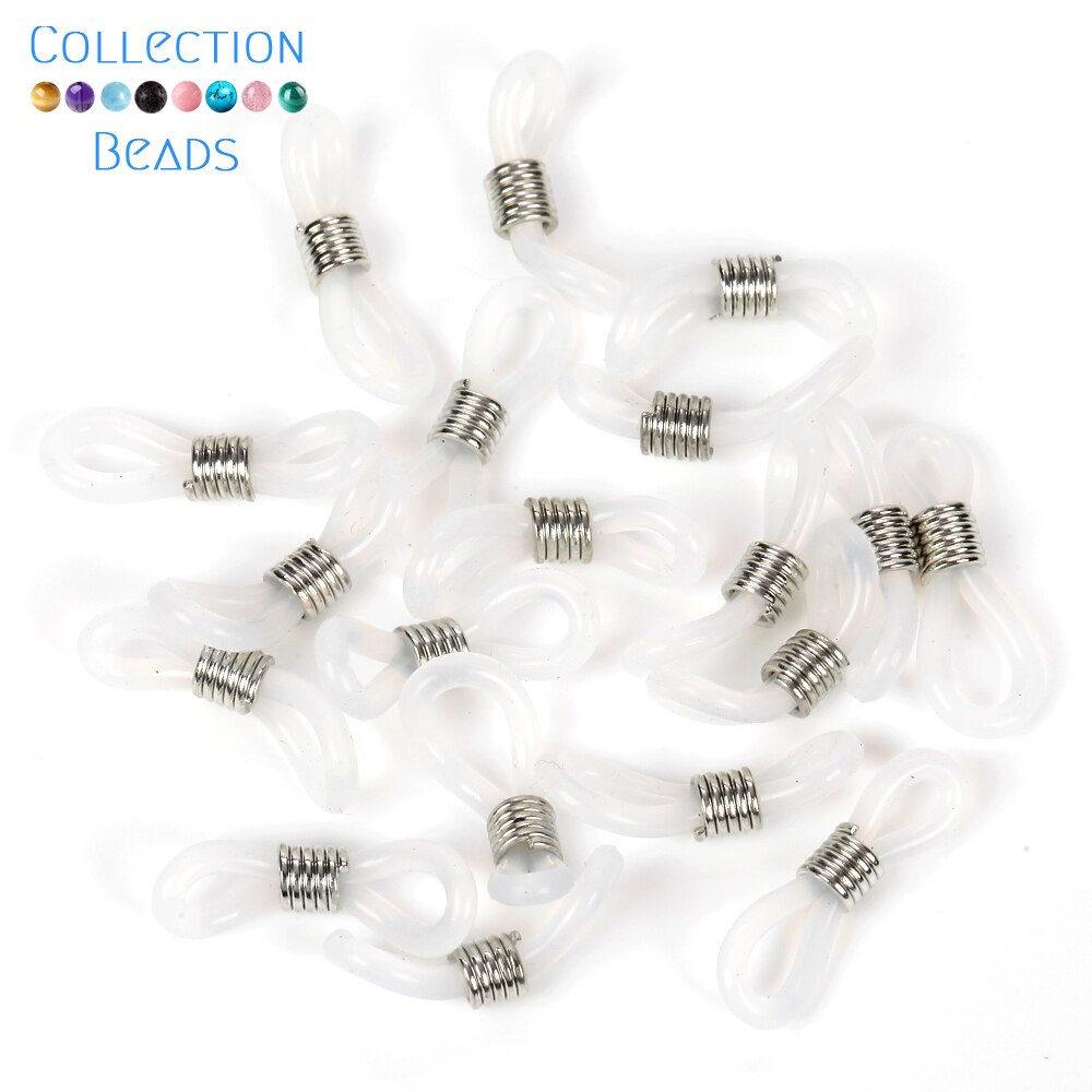 20 Stuks Oorhaak Glazen Ketting Rubberen Ring Bril Keten Bril Retainer Uiteinden Touw Zonnebril Koord Houder Riem Retainer End: Rood