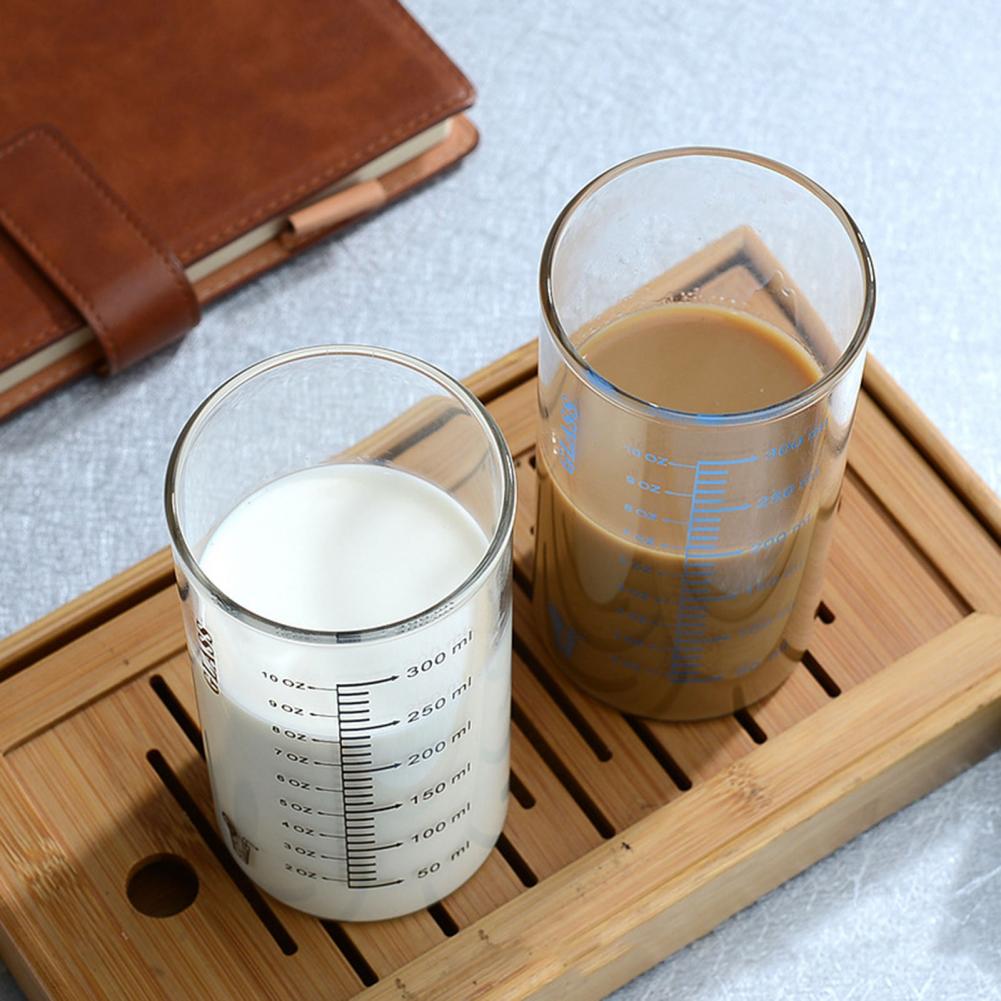 Kind Volwassen Ontbijt Melk Cup Melk Cup Afgestudeerd Clear Schaal Hoge Borosilicaatglas Multipurpose Water Mok Voor Kinderen