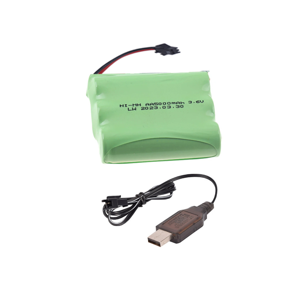 3.6V/4.8V/6V/7.2V/8.4V/9.6V/12v 5000mah NI-MH AA 3000mah Rechargeable Battery Pack For Remote Control Toys Electric Car SM Plug: PURPLE