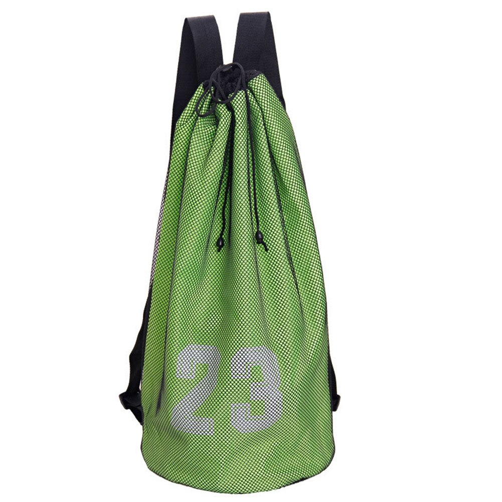 Sports Ball Backpack Basketball Football Storage Net Bag Training Ball Mesh Bag WHShopping: Light Grey