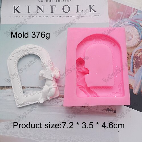 Engel babyramme aroma gipsform til boligdekoration fotoramme fondant kage silikoneform diy lerrammeform: 1