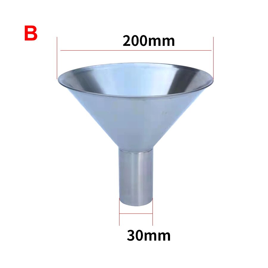 Funnel Stainless Steel 304 Thickening Large Diameter Conical Funnel 200mm: B