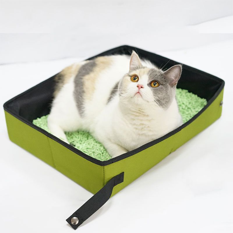 Cat Collapsible Litter Box Waterproof Pet Litter Pan Toilet Portable for Travel Light Weight Foldable Kitten Litter Box