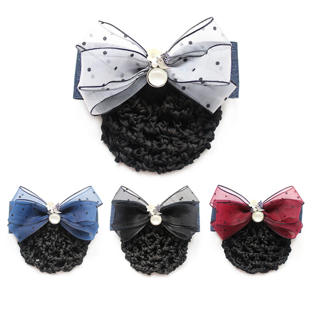 Redecilla para el pelo para baile de Ballet, moño coreano, redecilla, paquete de Scrunchie, Clip para el pelo, moño para el pelo con lazo desmontable, pasador de satén, Clip para cola de caballo