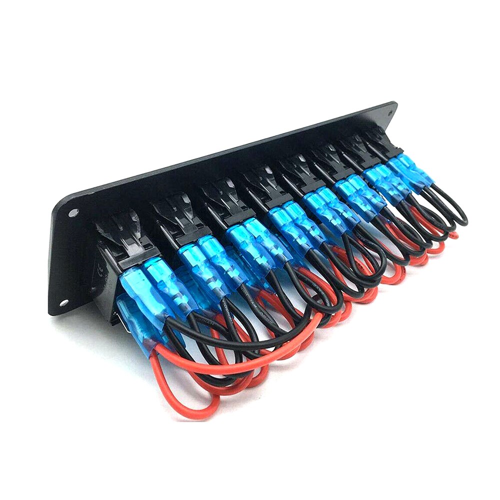 8 Gang Marine Boat Rocker Switch Panel, 12V/24V Waterproof RV LED Switch Panel for Car Truck Marine Boat, On/Off Toggle Rocker