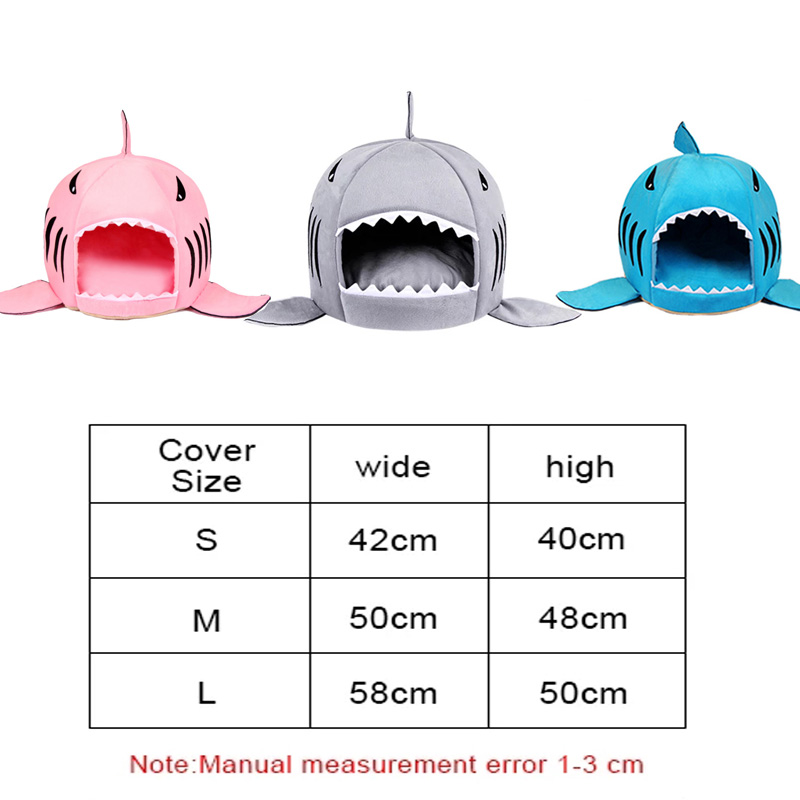 Lit de maison et doux pour chat et requin, panier doux pour chien, accessoires, produits pour animaux de compagnie