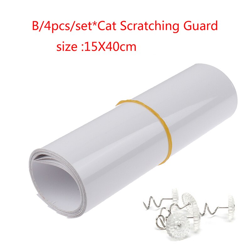 4pcs Couch Cat Scratch Guards Mat Scraper Tree Scratching Claw Post Protector Sofa Pet Furniture: Black