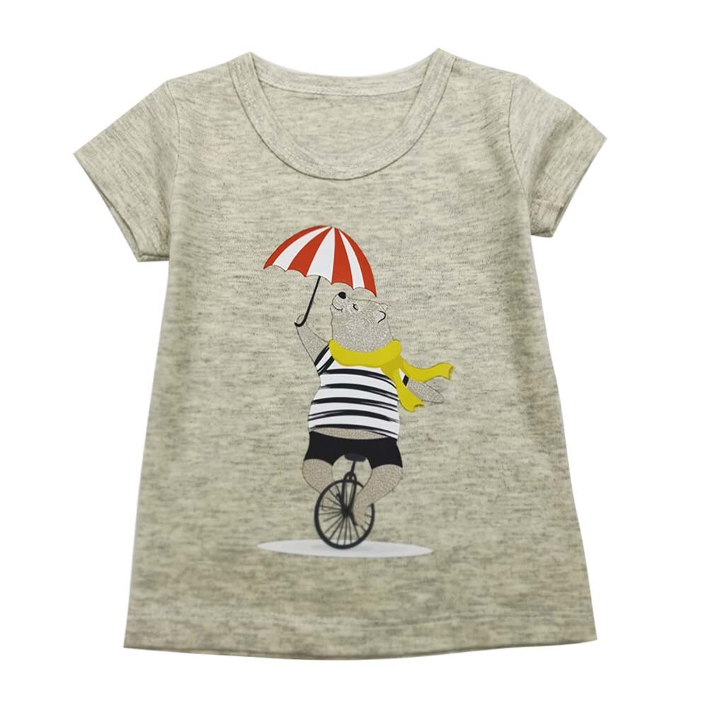 Sommar barn t-shirt ledig enkel bebis flickor mjuka bomullstoppar barn småbarn kortärmade t-shirts barnkläder