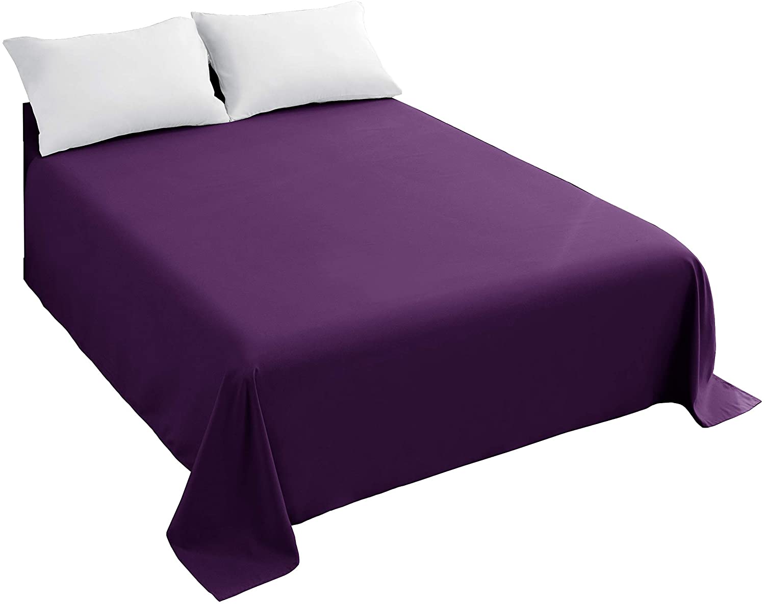 MICROFIBER Bed Sheet Bed King Queen Twin Size Bed Sheets Beds Fabric Single Double Sheet Home Sheets for Bed Flat Bed Sheet: Purple / Twin 160x230cm