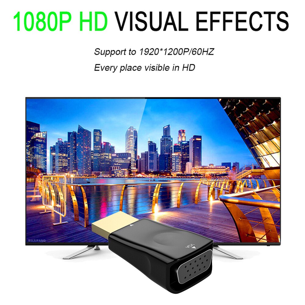 HD 1080P HDMI-Kompatibel zu VGA Adapter VGA Ausgang Stecker für Computer Laptop TV Box Digital-Analog signal Konverter