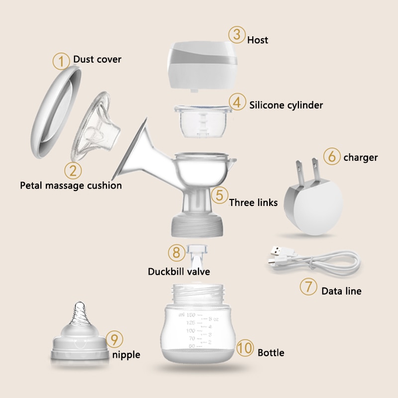 Electric Automatic Breast Pump Integrated Use Rechargeable Massage With Bottle Baby Milking Maternity Breast Pump Accessories