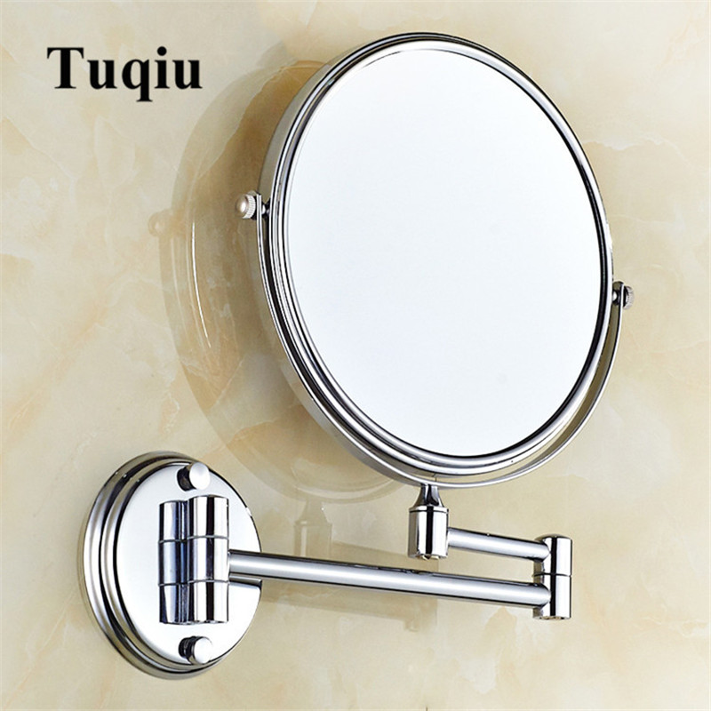 Badeværelse spejl vægmonteret 8 tommer messing 3x/1x forstørrelses spejl folde rose guld / guld makeup spejl kosmetisk spejl dame