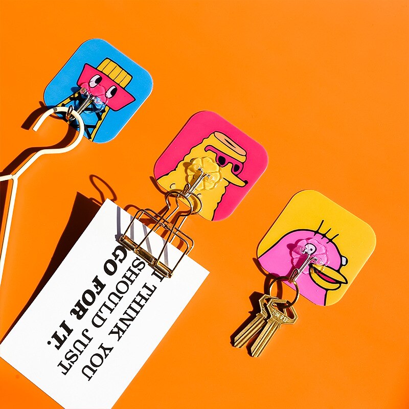 Schattige cartoon stokhaak muur deurhaak schattige gekleurde stokhaak muurhaak sleutelhanger muur wandhaken decoratieve haken