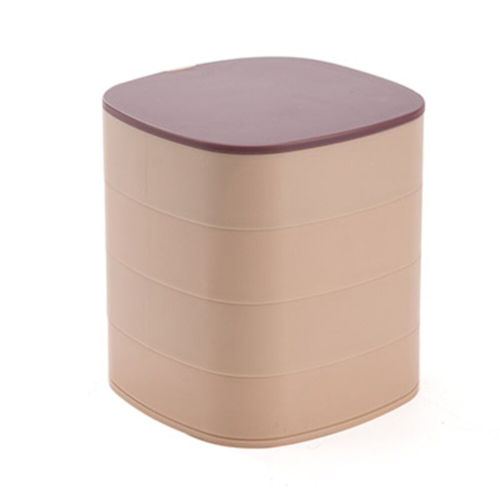 Vrouwen Sieraden Opbergdoos Mode 4-Layer Draaibaar Sieraden Accessoire Opbergvak Met Deksel Voor vrouwen: Roze