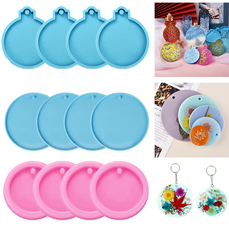 4/5Stck Weihnachten Ball Anhänger UV Epoxid Silikon bilden Blau/Rosa Schlüsselbund Harz Formen DIY Handwerk schmuck Dekorationen Gießen Werkzeuge