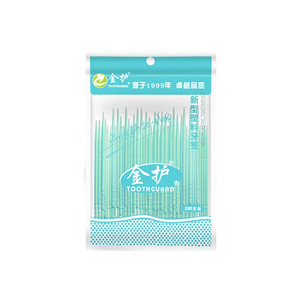 100/200Stck Doppel-geleitet Einweg Zahn Flosser Interdentalbürste Zähne Stock Zahnstocher Zahnseide wählen Zähne Reinigung Pflege: Grün(100Stck)