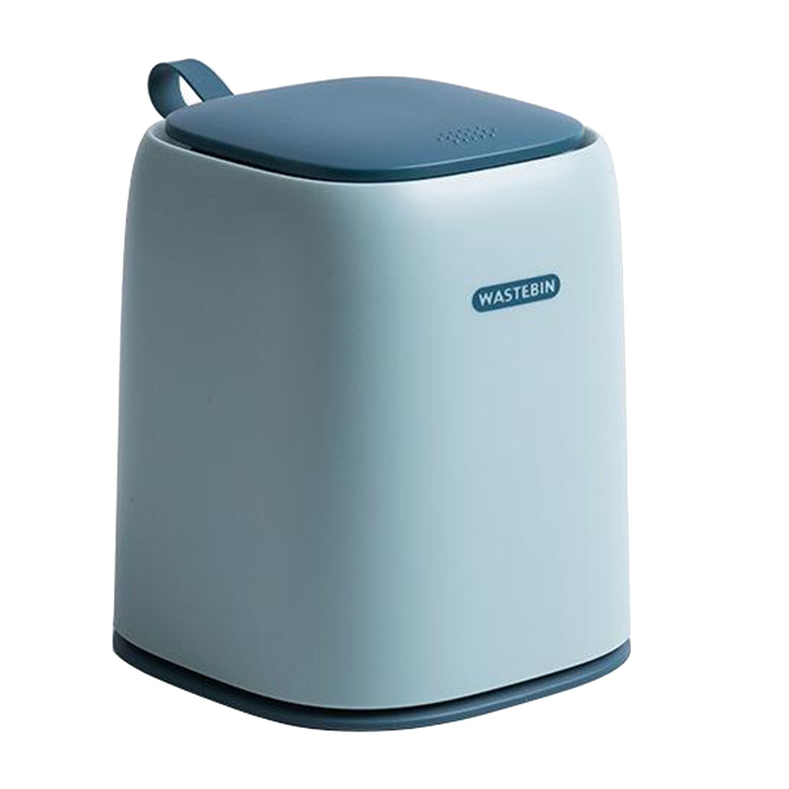 Plastic Desk Trash Can Mini Trash Bin Waste Basket Desktop Countertop Trash: Light Blue