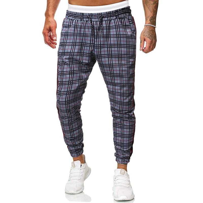 Plaid Broek Mannen Mode Hip Hop Joggers Streetwear Joggingbroek Voor Mannen Harembroek Mannen Casual Broek Mannen Gecontroleerd Broek