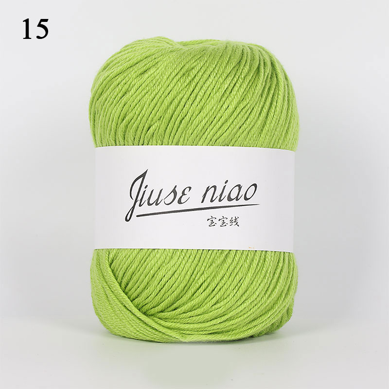 Colorful Durable Milk Fiber Wool Hand Knitting Colorful Thread Baby Comfortable Eco-dyed Cotton Yarn Worsted Wool Needlework: 15