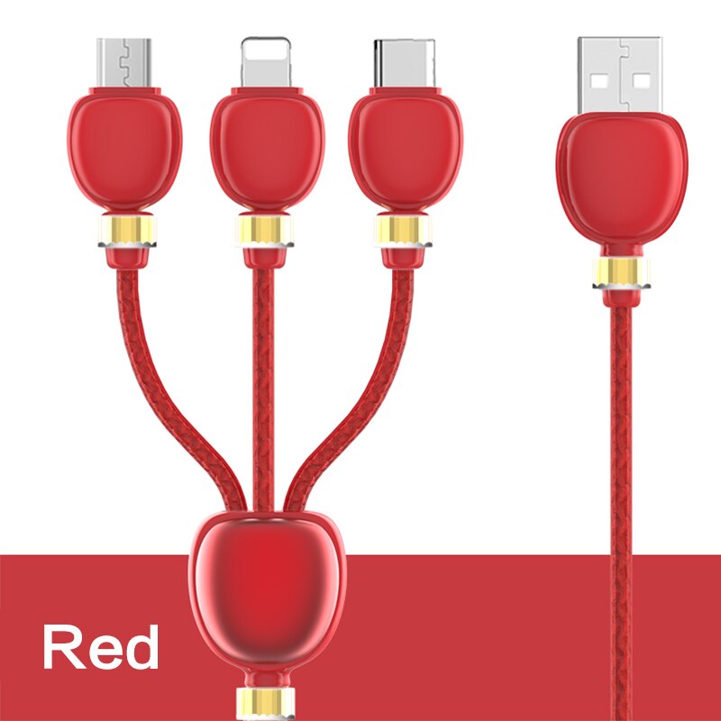 NOHON C USB Cabo Micro USB Cabo Para iPhone Xs Xr X 8 3 7 Plus Samsung Xiaomi Huawei Android EM 1 Cabo USB do Tipo C de Alta Elasticidade: Vermelho