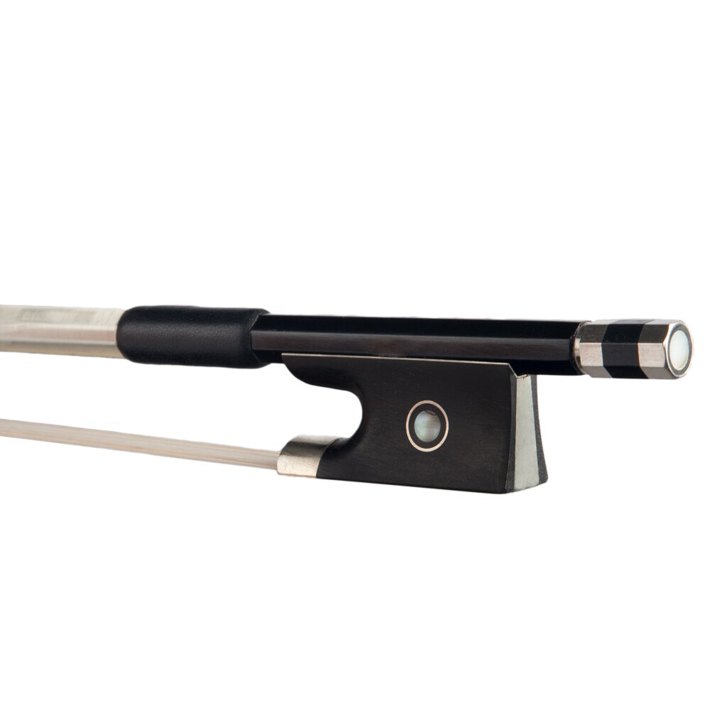 Durable 4/4 Violin Fiddle Bow Carbon Fiber Round Stick Ebony Frog W/ Paris Eye Inlay Student Bow Beginner Use