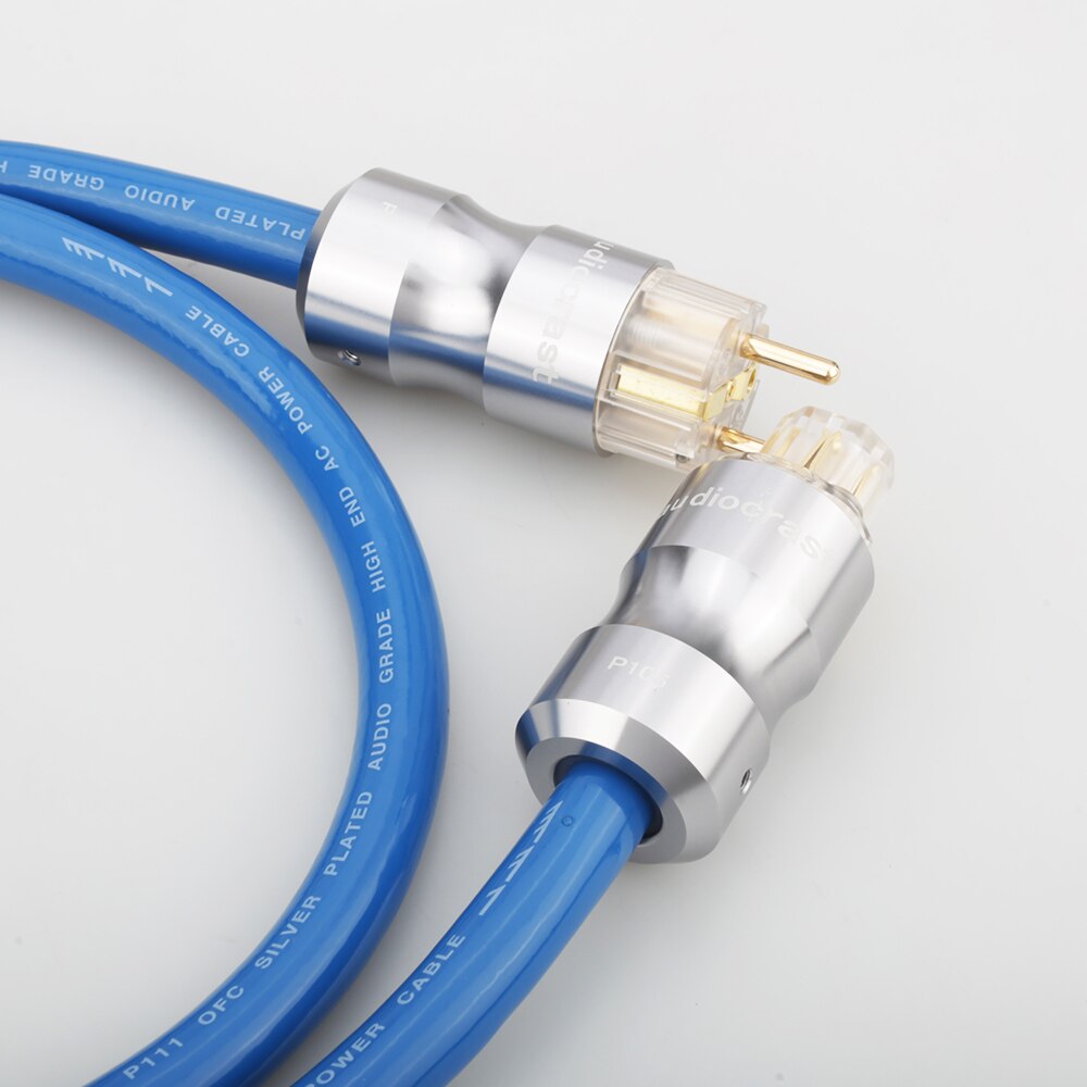 Neue P111 HIFI Power EMC Schild AC Netzkabel Silber Überzogene Schuko Netzkabel Kabel EU/US Power Kabel EU UNS Stecker Power