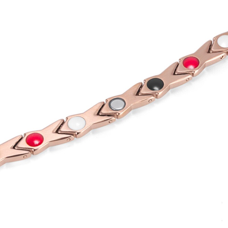 Bracciale magnetico per donna 4 In 1 elementi Anti fatica catena a mano In germanio acciaio inossidabile oro energia energia braccialetti per la salute