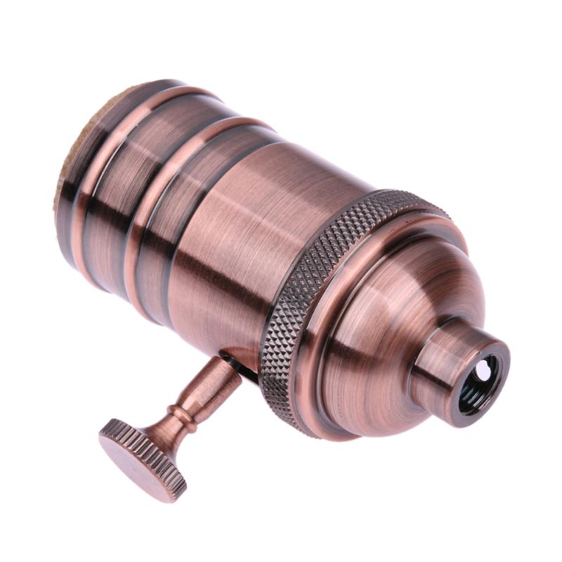 1pcs Rood Koper Retro Lamphouder Aluminium Lamphouder Vintage E27 Lamp Licht Socket Stand Duurzaam Verlichting Accessoires