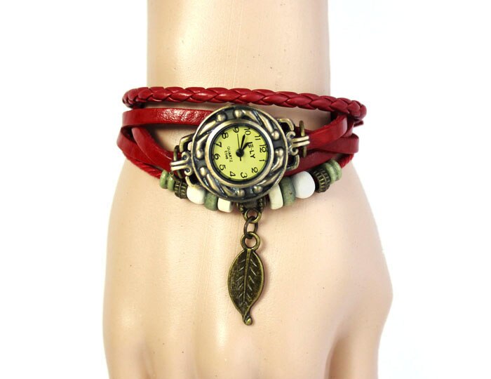 Splendid Top Brand Luxury Leather Bracelet Watches Women Rose Gold Diamond Wristwatch Ladies Chain Quartz Watch Clock: b