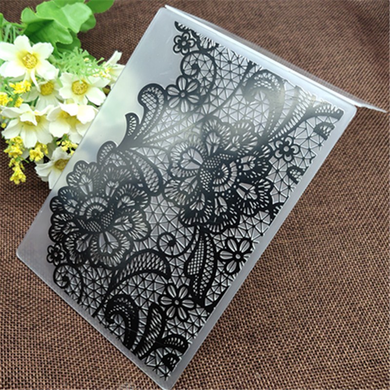 Blommor tryck diy plast embossing mappar för diy scrapbooking pappershantverk/korttillverkning dekorationstillbehör
