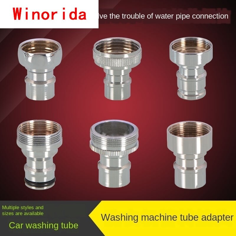1/2IN 3/4IN Thread Washing Machine Faucet Spout Adapter Water Inlet Nipple Interface Car Wash Connector Basin Vegetable Basin