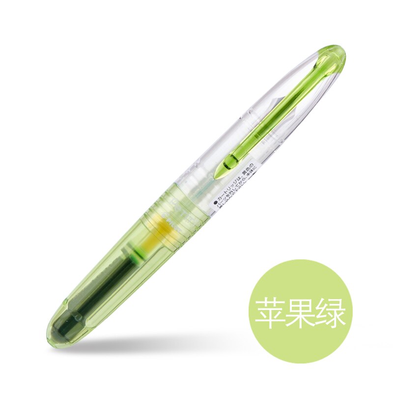 PILOT SPN-20F PETIT Mini Fountain Pens Fine Tip Writing Calligraphy Colorful Transparent Body Portable Pocket Pen: Apple Green