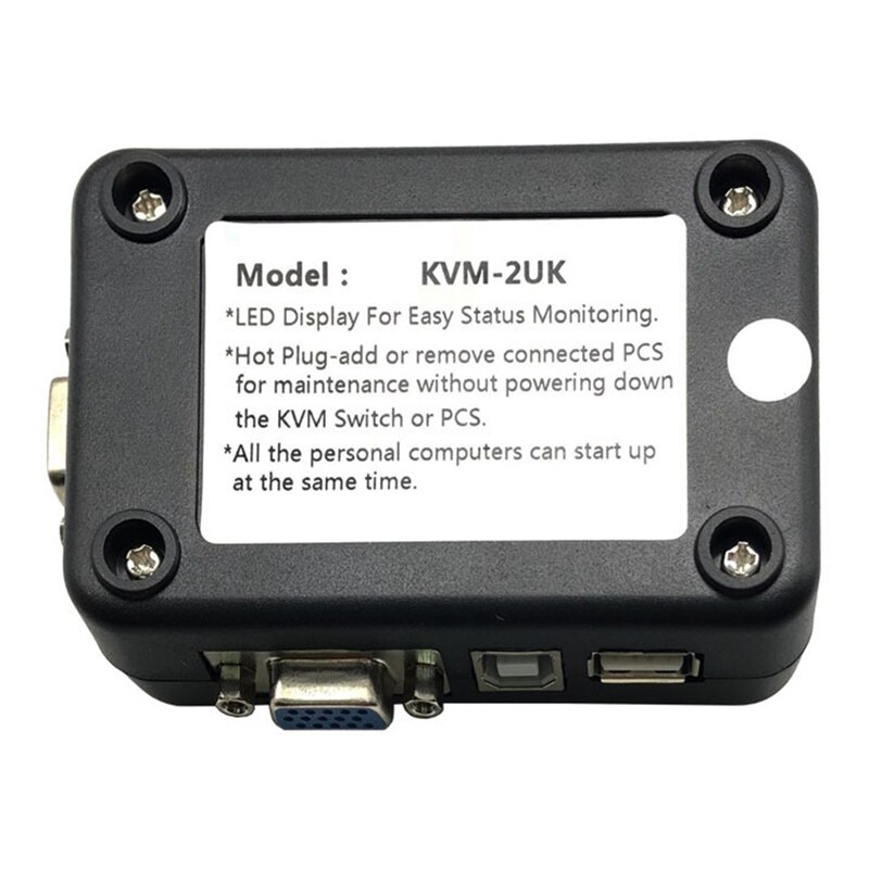 USB KVM Switch 2 Ports 2 in One Out VGA Switch for USB Key Keyboard Mouse Monitor Adapter USB Printer Switch