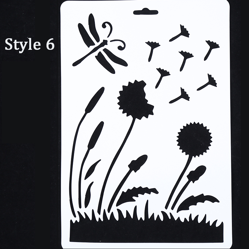 10Pcs Drawing Painting Stencils Scale Template Set 8.3 X 11.7 inch, Plastic Shape Scrapbook Stencils Graphics Stencils for Child: Style 6