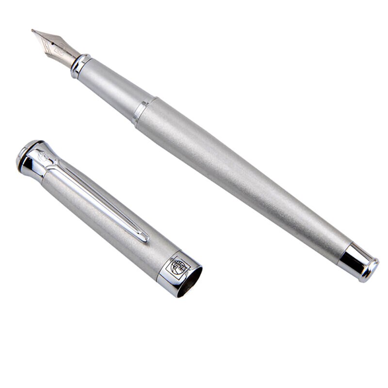 Picasso 903 Sweden Flower King Fountain Pen Iridium Fine Nib, Multi-Color Optional Office Business School Writing Pen: Silver