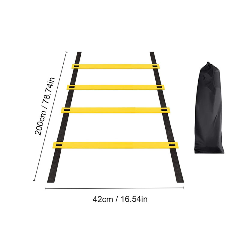 Escaleras de agilidad, correas de nailon para entrenamiento de velocidad y flexibilidad deportiva, equipo de escalera energética para entrenamiento de fútbol y agilidad: Blanco