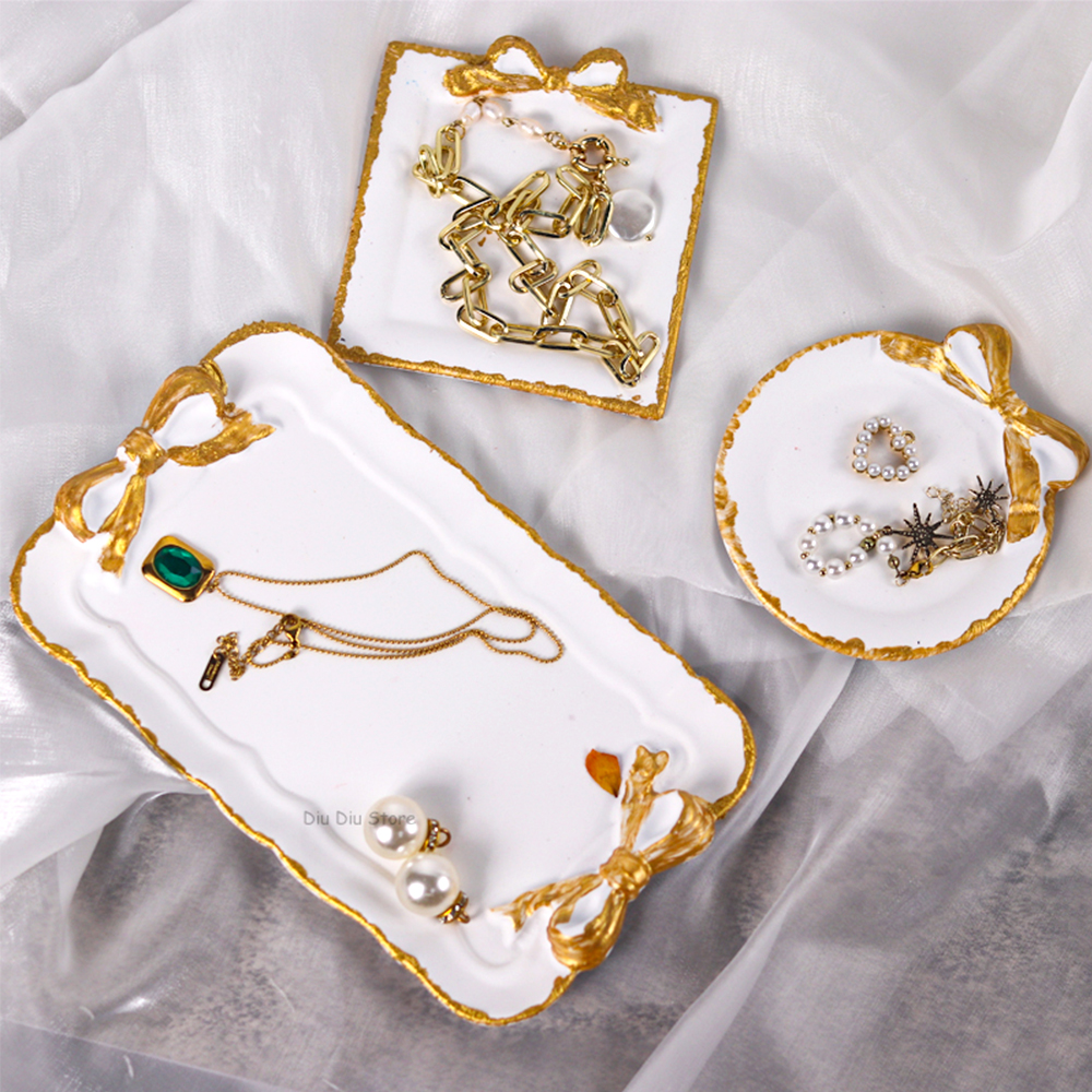 Bandeja de encaje de arco, molde de silicona, bricolaje, molde de fundición de yeso de cemento de hormigón, Cenicero, posavasos, fabricación de yeso de cristal, artesanía de decoración del hogar