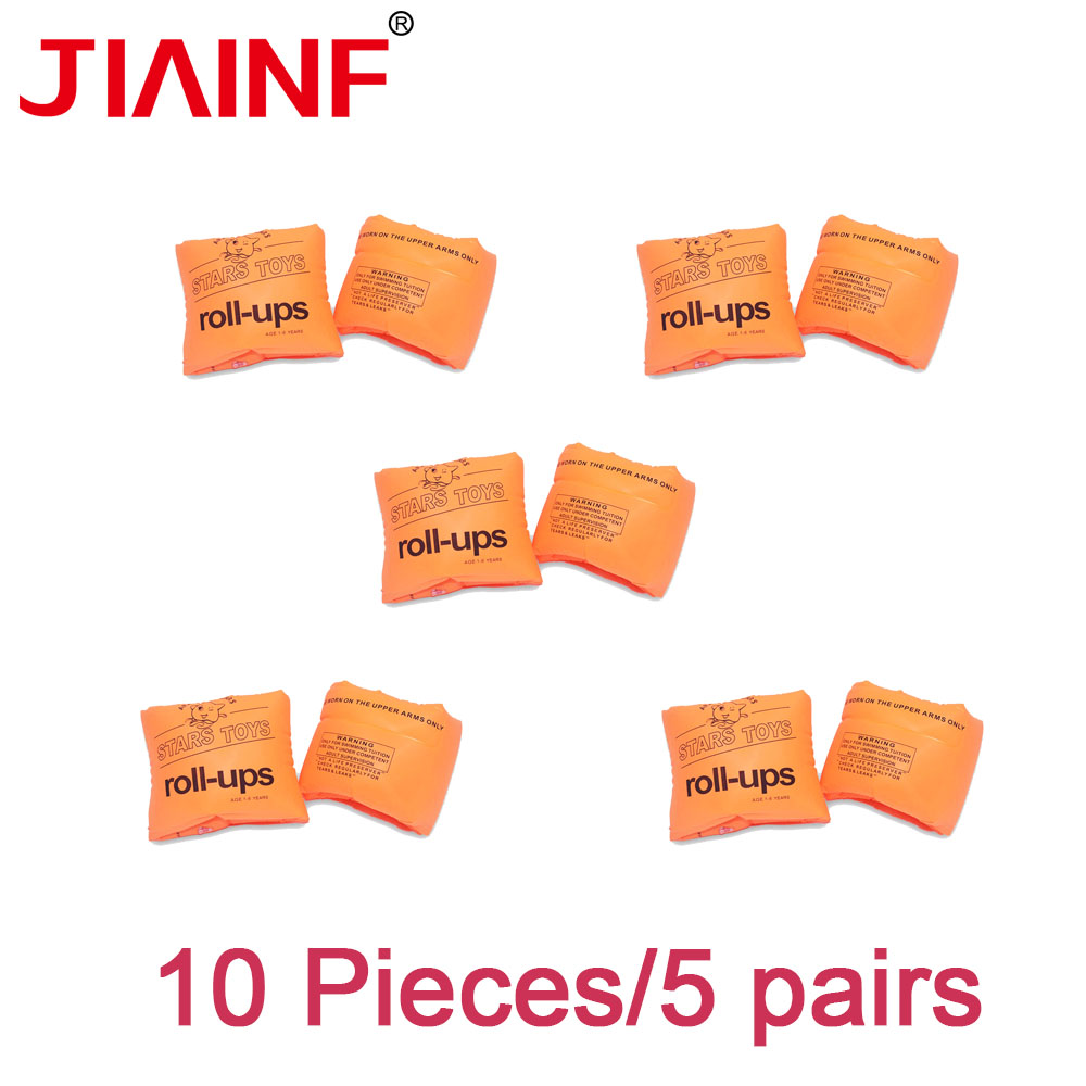 JIAINF aufblasbare Orange arm ring Schwimmen ring für Kinder wasser float Party spielzeug nette pool float für kinder 10 stücke/5 pairs