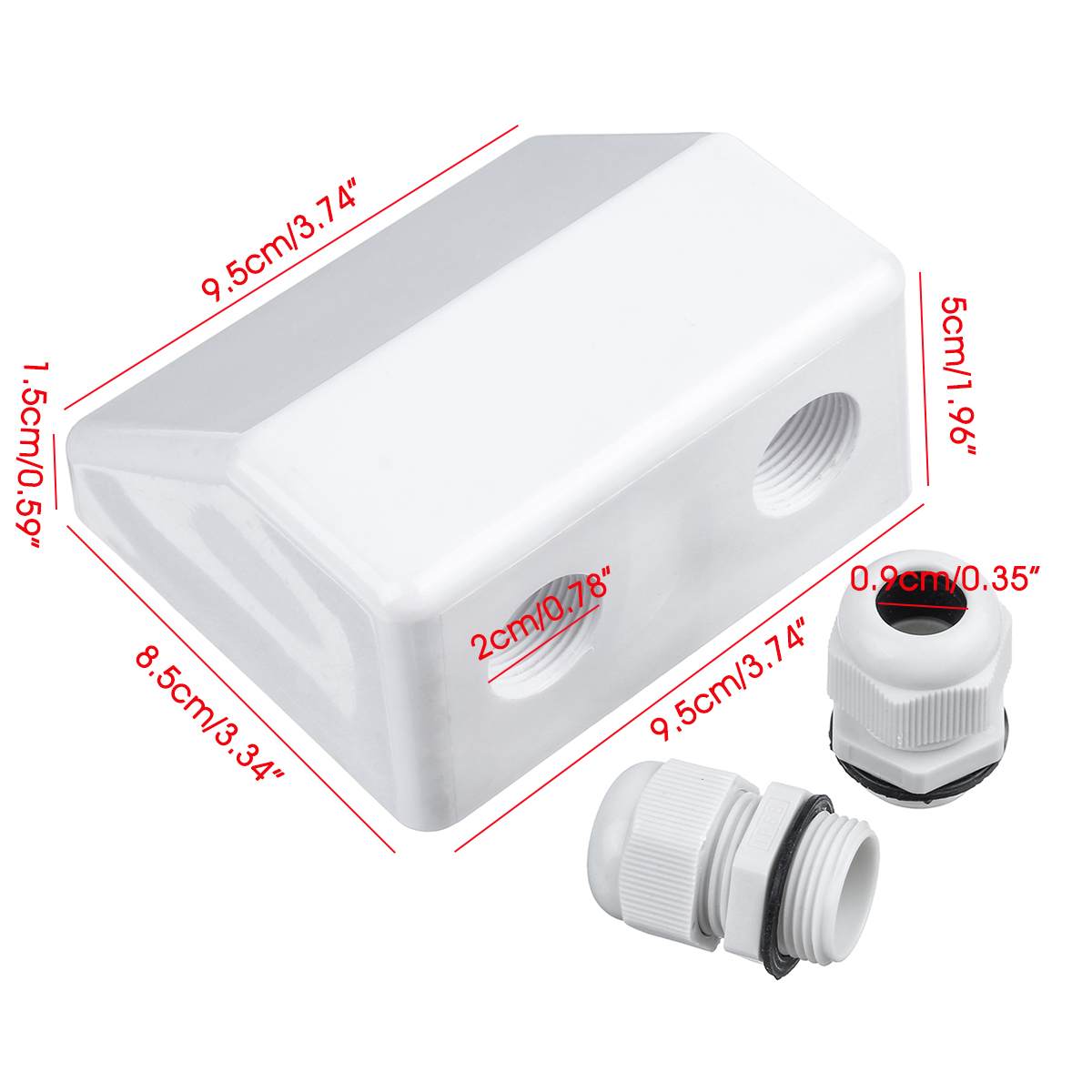 2-Hole Solar Panel Wire Cable Entry Gland Box Waterproof For RV Caravan Motorhome Boat