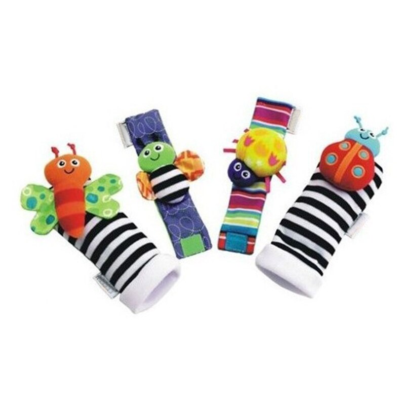 Hochet de poignet pour bébé, ensemble de jouets sensoriels, chaussettes et bracelets