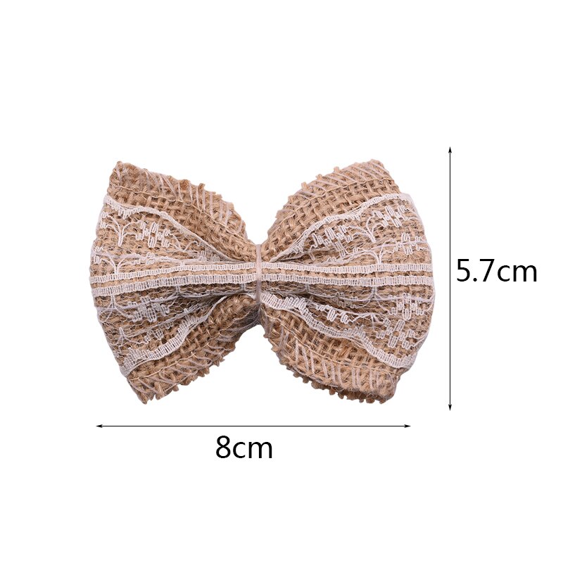 Têtes de roses artificielles en Jute, 5 pièces, fausses fleurs, Burlap, pour un mariage, un anniversaire, un mariage, un accessoire artisanal bricolage-même: B03-8cm-5pcs
