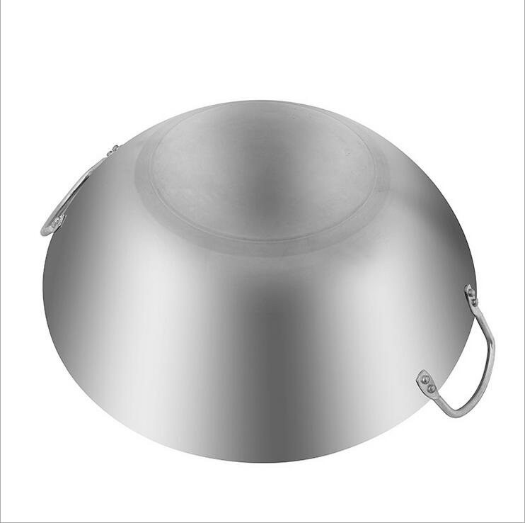 Iron Non coating Woks Gas Cooker Traditional Handmade Pot Huge Manual Forging Wok With Binaural 34/40cm double ear chef fry wok