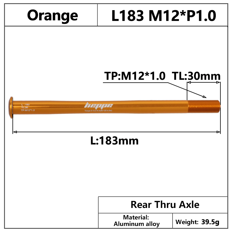 HEPPE MTB Rennrad Ultraleicht Steckachse Vorderradgabel Welle Spieß 12x100/110 Hinterradnabe Steckachse 12x142 12x148 Orange Steckachse: Weiß