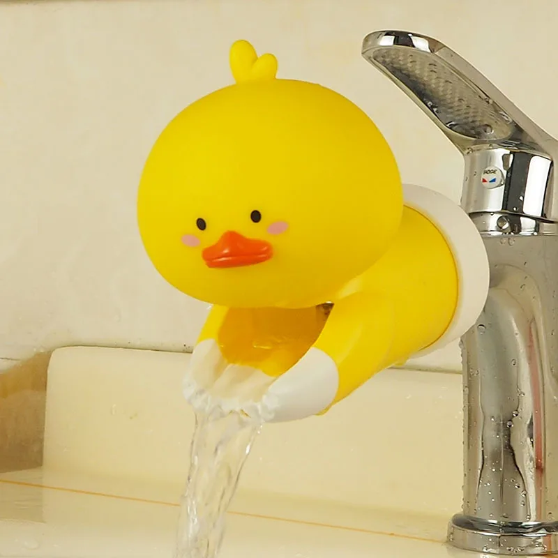 Verbesserte Baby Cartoon Wasserhahn Splash Proof Silikon Extender Kinder Hand Waschen Wasserhahn Assistive Waschen Hand Gerät: Orange